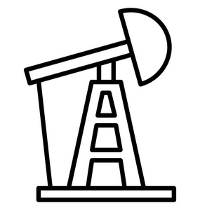 油 pumpjack油井隔离矢量图标可轻松修改或编辑