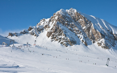 卡普伦，kitzsteinhorn 冰川的滑雪胜地。奥地利