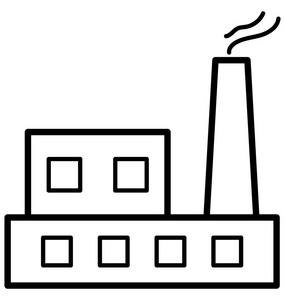 烟囱, 工厂隔离矢量图标可以很容易地修改或编辑