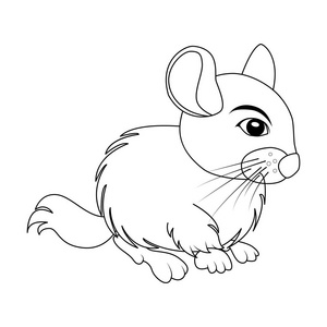 白色背景的卡通猫鼠轮廓啮齿动物