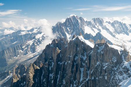美丽的美景, 壮丽的勃朗峰高山最高的阿尔卑斯和欧洲最高的, 高级萨瓦, 法国