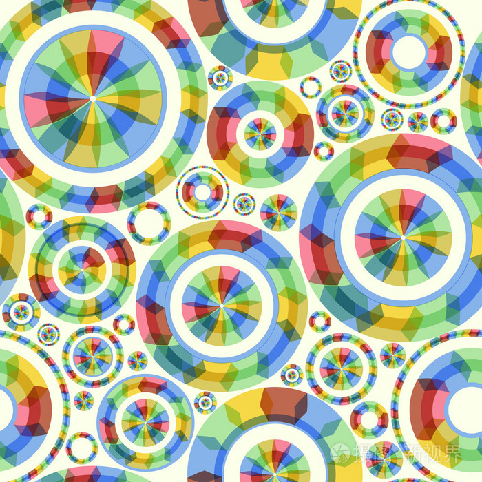 无缝矢量花纹与万花筒圈子插画-正版商用图片06m517-摄图新视界