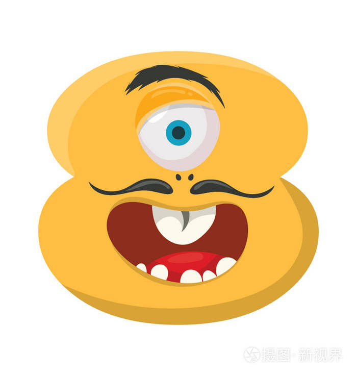 八号单眼和小胡子八怪物平面图标