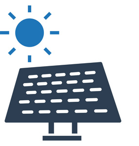 太阳能, 面板隔离矢量图标可以很容易地修改或编辑