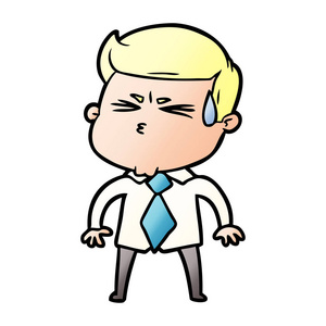 出汗矢量人物卡通人物出汗的矢量图解照片
