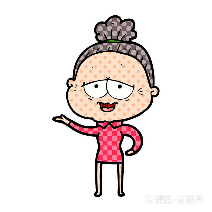 卡通快乐老太太