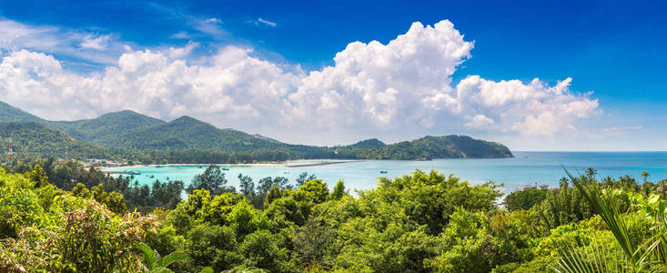 泰国帕岸岛澳通泥盘海滩全景