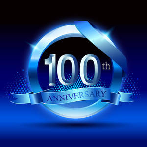 100年蓝色周年纪念装饰背景