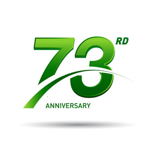 73年绿色周年纪念标志在白色背景