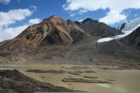 吉尔吉斯斯坦是 ak shyrak 地区，天山山脉，