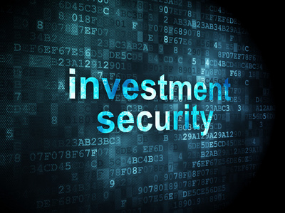 保护的概念 数字背景的投资安全