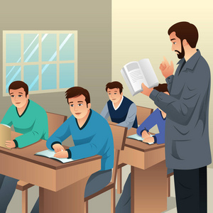 老学校课堂大学生课堂教学中的媒介例证照片