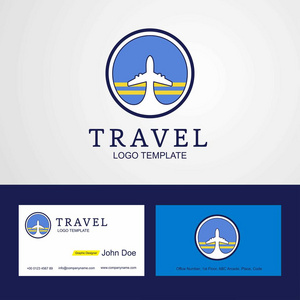 旅行阿鲁巴创意圈标志和名片设计