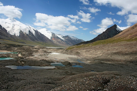 吉尔吉斯斯坦是 ak shyrak 地区，天山山脉，