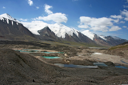 吉尔吉斯斯坦是 ak shyrak 地区，天山山脉，