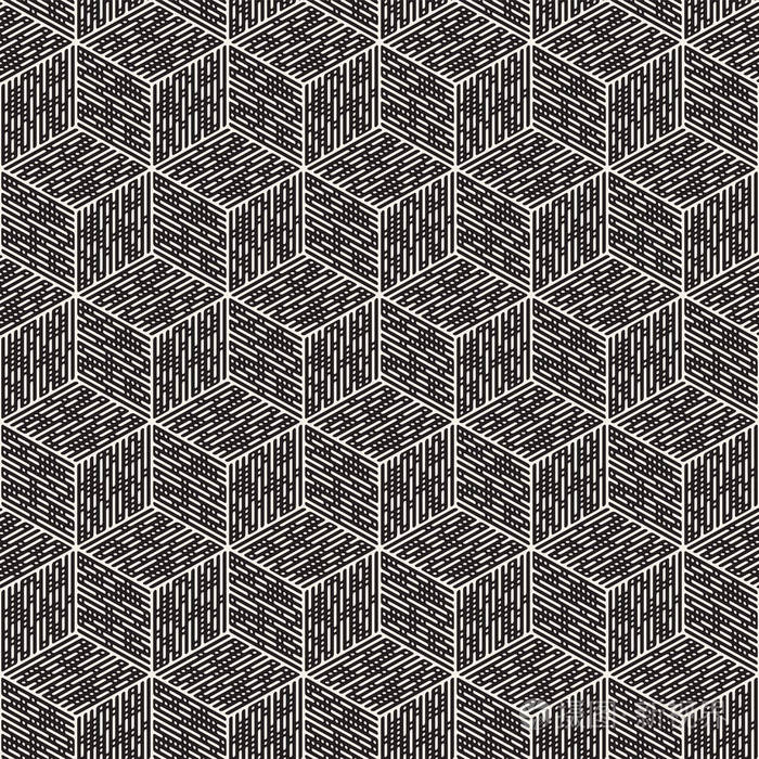 矢量无缝条纹图案现代时尚的质感与单色格架重复几何网格简单格子设计