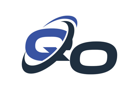 Qo 蓝旋风全球数字商务信函徽标