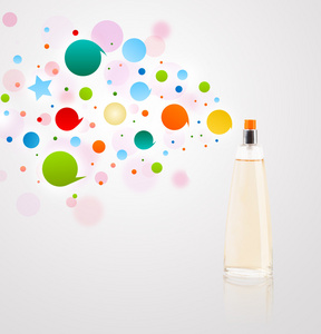 香水瓶喷涂彩色泡沫
