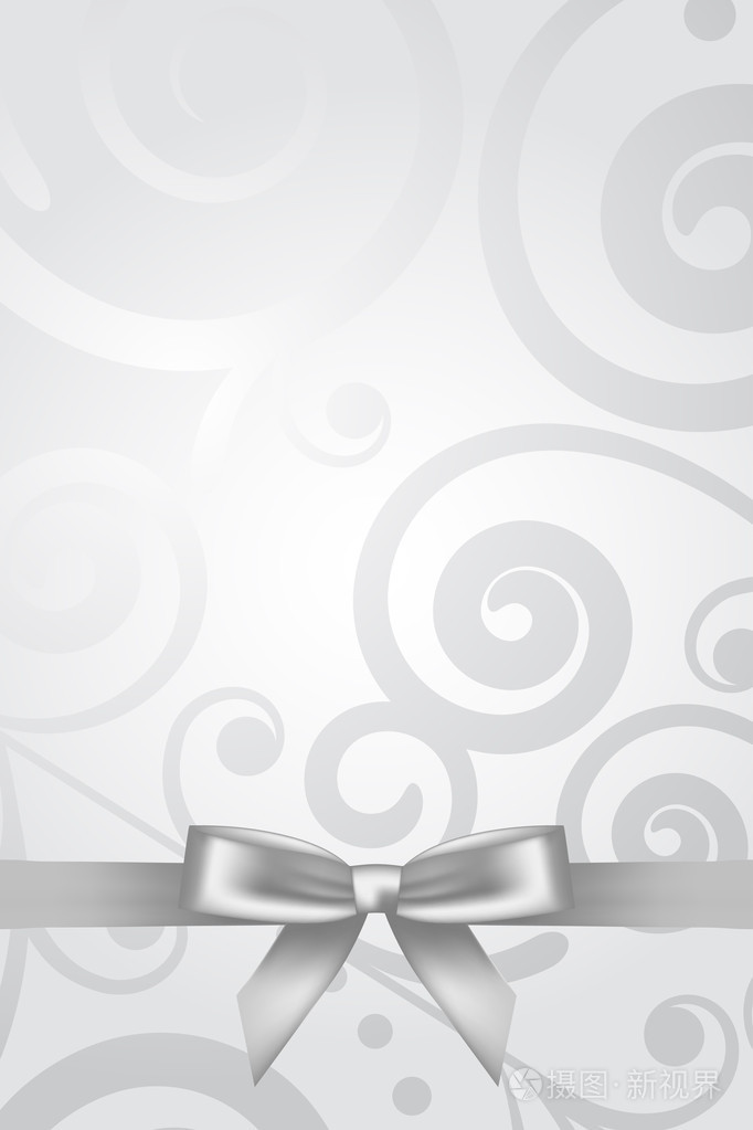 矢量银色背景蝴蝶结