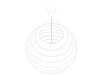 3d. 蓝图灯架的绘制在白色上隔离