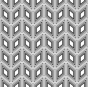 抽象的无缝多边形黑白几何图案。矢量图形插图