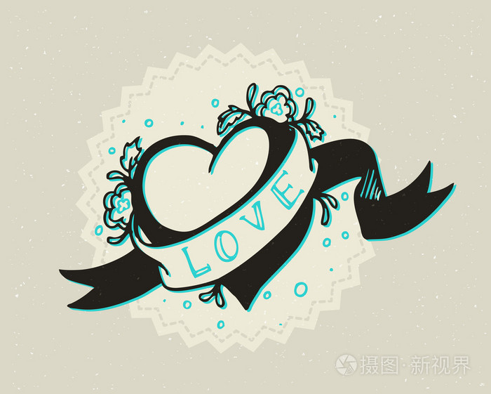 复古的心插画-正版商用图片06nj90-摄图新视界