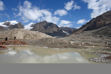 吉尔吉斯斯坦是 ak shyrak 地区，天山山脉，