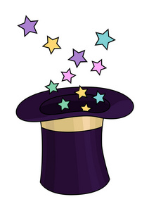 卡通矢量有趣的头饰.魔术师帽, 小丑帽, 皇冠, 弓.