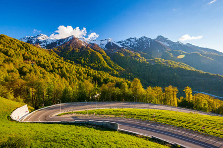 夏天春天森林山风景, 索契俄国