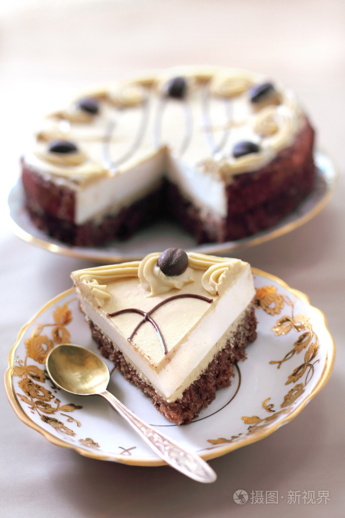 卡布奇诺蛋糕奶油巧克力饼干和黄油