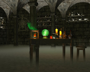 术士炼金术士的实验室照片