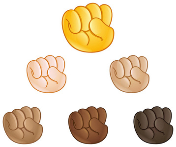 举起拳头手 emoji 表情照片