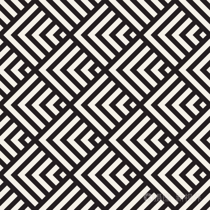 矢量无缝线图案.现代时尚的抽象质感.使用带区元素重复几何图块