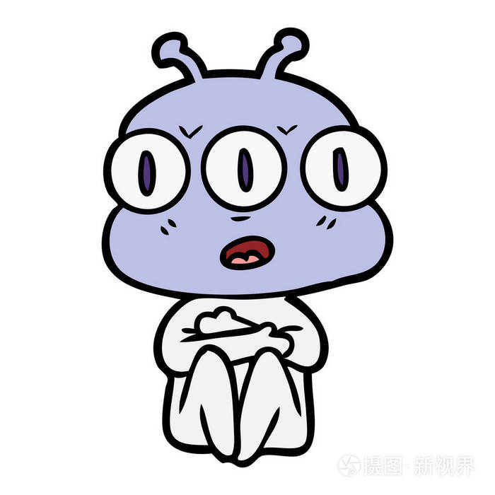 卡通三眼外星人