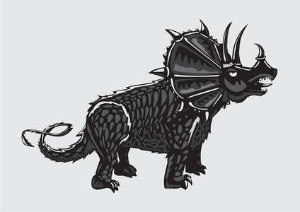 恐龙剪影在孤立的背景.黑白相间的三角.纹身风格照片