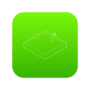 沙盒图标绿色向量