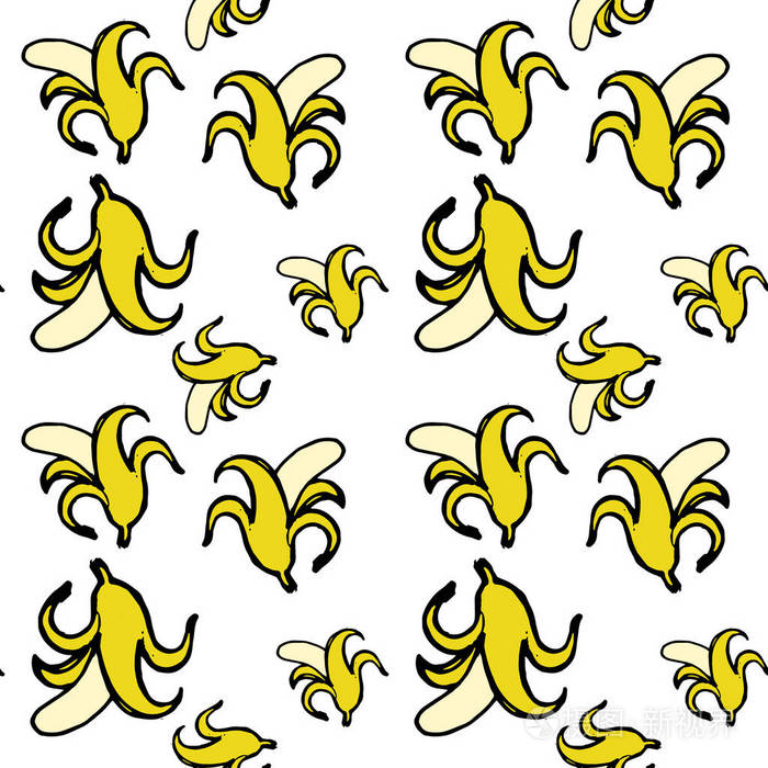 图案香蕉水果在白色背景