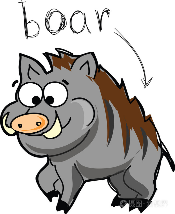 可爱卡通野猪