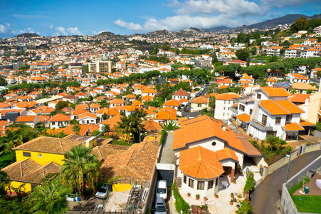 美丽的景色的丰沙尔 马德拉岛 葡萄牙