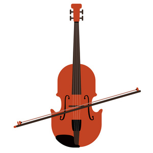 独立的小提琴图标。乐器