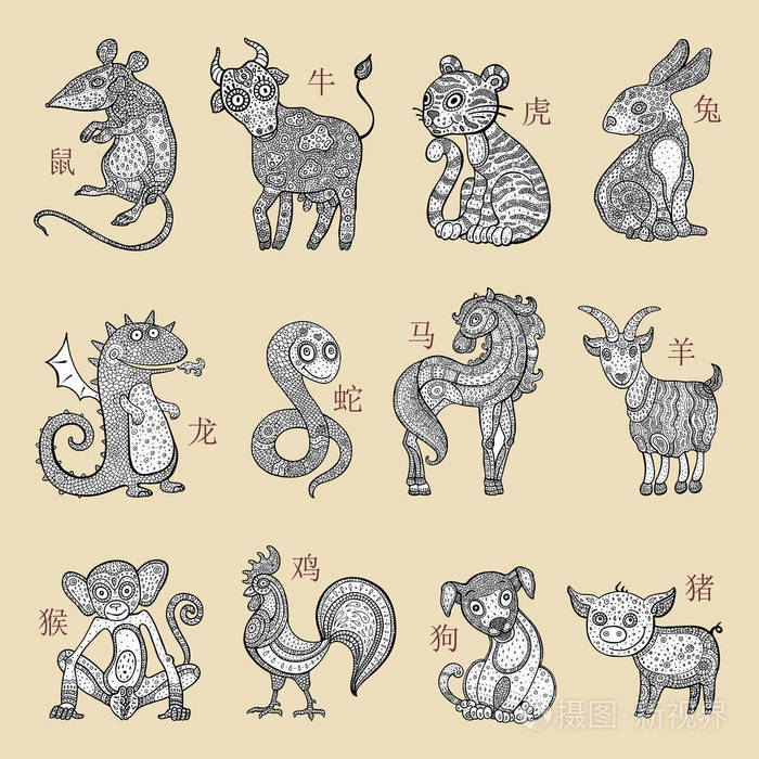 中国十二生肖, 卡通风格