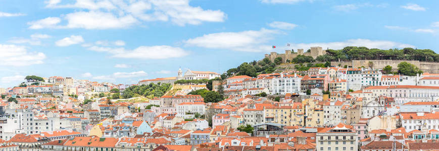 葡萄牙里斯本城市景观资本市全景图