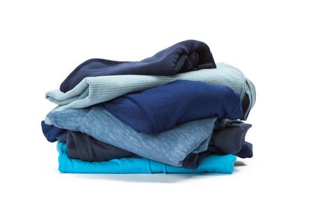 白色背景的衣服叠, 特写照片