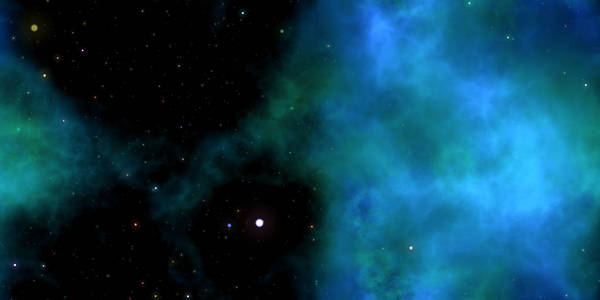 夜空中的蓝天星云背景。抽象宇宙无穷纹理。3d 渲染。3d 插图