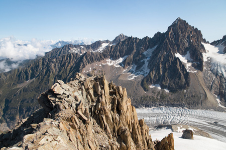 林荫 montets argentiere 的冰川