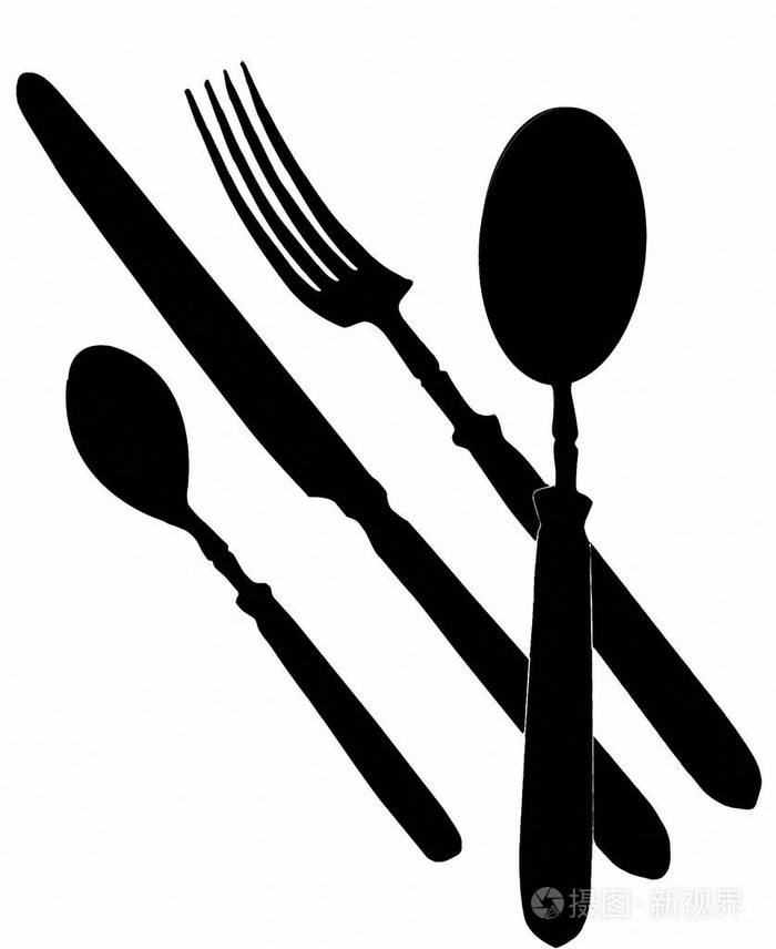 黑色剪影餐具jpg