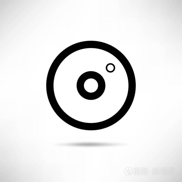 在白色背景上与阴影隔离的黑色圆圈