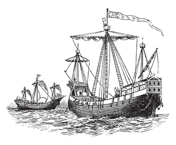 古代战船素描画图片