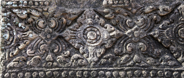 图案高棉柬埔寨 古代石雕在石头城堡