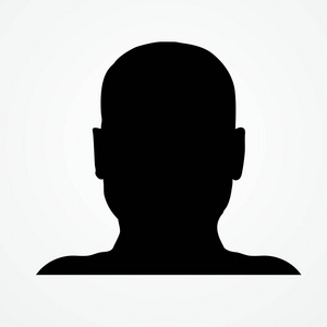 射击剪影一个人的头部剪影.正面射击照片